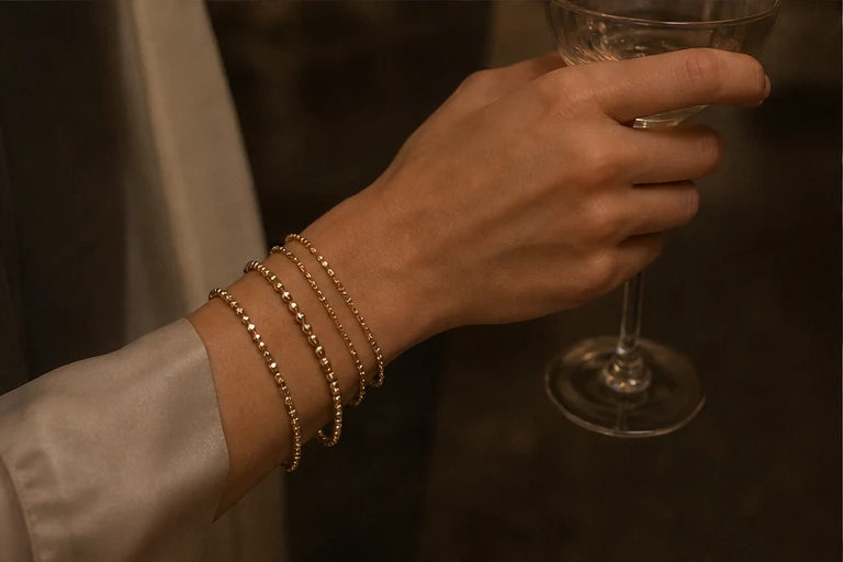 14K Gold Plated Bracelet Set styled as an Opal Arc source-similar recommendation.