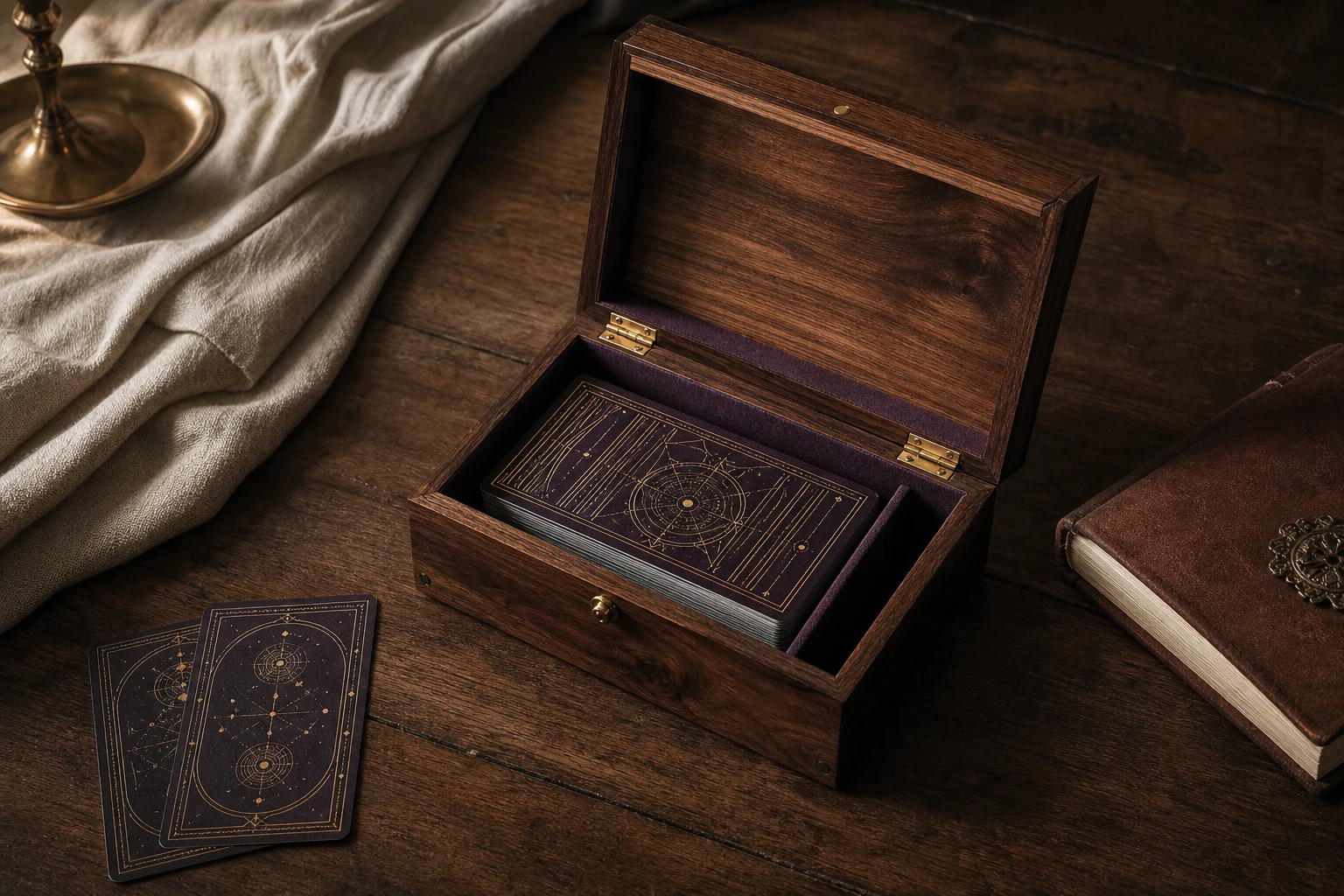 CRAFTERIAN Wooden Tarot Card Box styled as an Opal Arc source-similar recommendation.