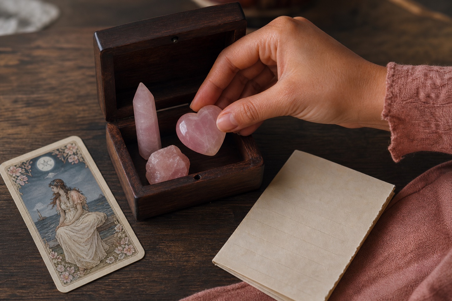 Anima Rose Quartz Set styled as an Opal Arc source-similar recommendation.