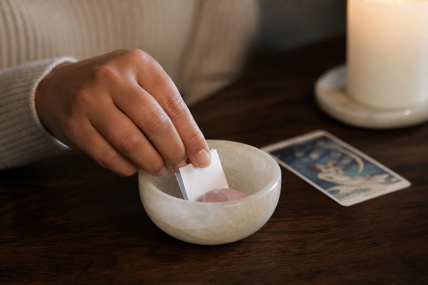 Small Selenite Bowl styled as an Opal Arc source-similar recommendation.