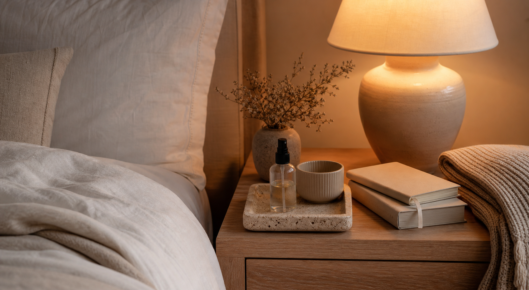 How to Create a Warm Bedroom Ritual for Better Evenings cover image.