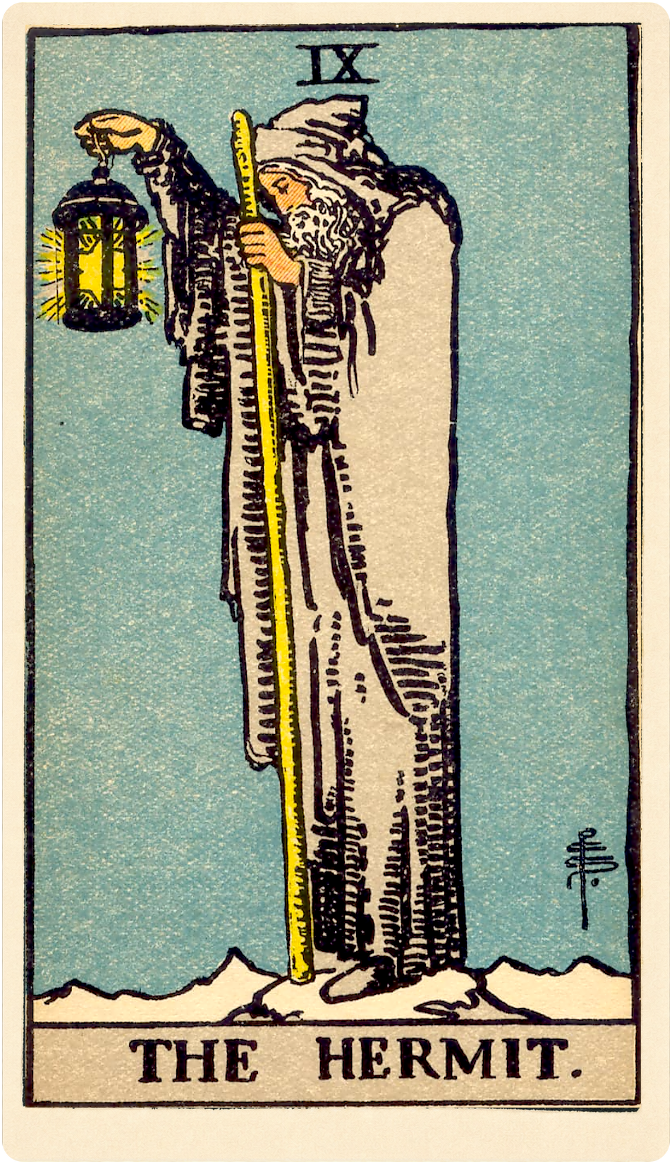 The Hermit Tarot Card Meaning card face.