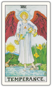 The Temperance Tarot Card Meaning card face.