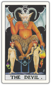 The Devil Tarot Card Meaning card face.