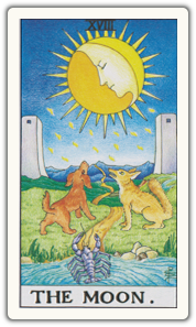 The Moon Tarot Card Meaning card face.