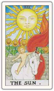 The Sun Tarot Card Meaning card face.